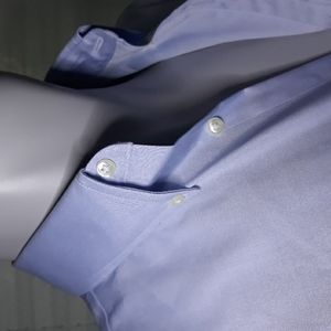 Eagle Shirtmakers mens NEW blue cotton long sleeve dress shirt. 15 x 34/35. NWT